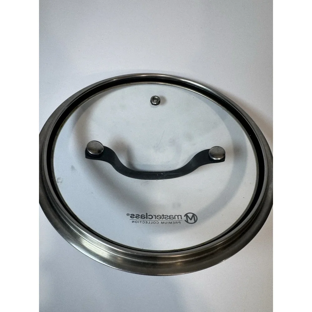 Masterclass Premium Cookware Glass Replacement Lid Vented 6.75 inside blk handle